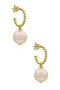 view 1 of 4 ARO COLGANTE CON PERLA in Pearl White