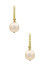 view 4 of 4 ARO COLGANTE CON PERLA in Pearl White