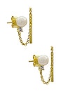 view 1 of 4 Pearl Chain Drop Earring in Pearl White