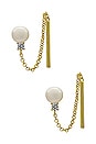 view 2 of 4 BOUCLES D'OREILLES CHAINE ET PERLE in Pearl White