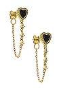 view 1 of 3 Gemstone Drop Chain Earring in Onyx