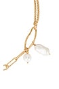 view 2 of 3 Pearl And Chain Toggle Necklace in Gold