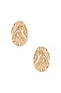 view 1 of 3 Fluid Oval Earring in Gold