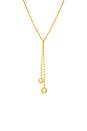 view 2 of 2 Double Ball Link Drop Lariat Necklace in Gold