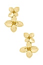 view 1 of 2 Double Flower Drop Stud Earring in Gold