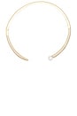 view 1 of 3 Pave X Pearl Open Collar Choker Necklace in Gold