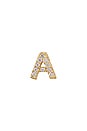 view 1 of 2 Pave Initial Stud Earring in Gold