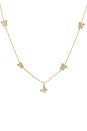 view 2 of 2 Pave Multi Butterfly Dangle Necklace in Gold