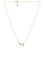 view 1 of 2 Skewed Pavé  Bow Tie Necklace in Gold