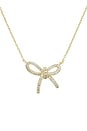 view 2 of 2 Skewed Pavé  Bow Tie Necklace in Gold