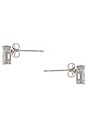 view 2 of 3 Cz Teardrop X Baguette Stud Earring in Silver