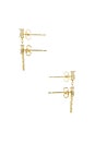 view 2 of 3 Double Butterfly Chain Stud Earring in Gold