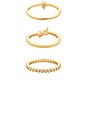 view 6 of 6 Solitaires & Teardrops Ring Combo Set in Gold