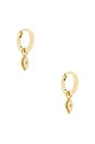 view 1 of 3 Evil Eye Drop Huggie Earring in Gold
