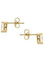 view 2 of 2 Colored Cz Baguette Stud Earring in Gold