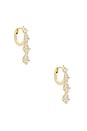 view 1 of 3 Teardrop Cz Cascade Huggie Earrings in Gold