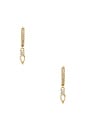 view 3 of 3 Double Cz Dangling Drop Huggie Earring in Gold