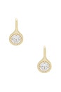 view 3 of 3 Cz Rounded Bezel Fish Hook Huggie Earring in Gold