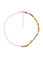 view 1 of 3 Smiley Face X Pearl Necklace in Multi