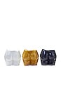 view 1 of 4 SET DE VASIJAS ROCK BOTTOM TRIO in Navy Purple, Caramel, & White