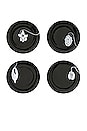 view 1 of 1 Forniplates Dinner Plates Set of Four in White & Black
