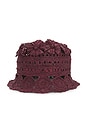 view 3 of 3 Cass Rafia Floral Bucket in Wine
