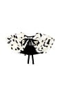 view 1 of 2 Faux Fur Long Haired Shoulder Collar in Spotted Black & White