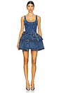 view 1 of 4 Devyn Saxe Blue Denim Ruffle Dress in Saxe Blue