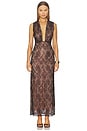 view 1 of 4 Leo Beaded Gown in Chocolate