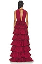 view 3 of 3 Henriette Ruffle Gown in Burgundy