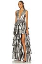view 2 of 4 Henriette Ruffle Gown in Gun Metal