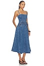 view 2 of 3 Eryn Midi Denim Dress With 3d Rose Detail in Blue Denim