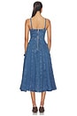 view 3 of 3 Eryn Midi Denim Dress With 3d Rose Detail in Blue Denim
