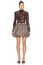 view 1 of 4 ROBE DE COCKTAIL EN DENTELLE JETTE  in Brown & Taupe