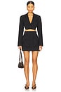 view 4 of 4 Anya Navy Pin Stripe Blazer in Navy & Brown