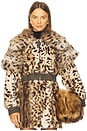 view 2 of 5 Valde Faux Fur Lynx Bomber Jacket in Tan & Brown