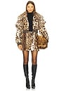 view 5 of 5 Valde Faux Fur Lynx Bomber Jacket in Tan & Brown