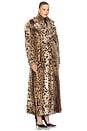 view 2 of 3 Kassel Faux Fur Lynx Long Coat in Tan & Brown