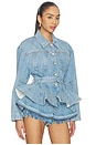 view 3 of 6 Alex Peplum Denim Jacket in Sky Blue Denim
