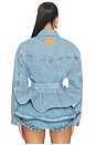 view 4 of 6 Alex Peplum Denim Jacket in Sky Blue Denim