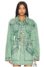 view 1 of 4 Cropped Mercer Jean Jacket in Sage Green