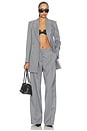 view 7 of 7 Rune Grey & White Pin Stripe Trousers in Grey & White