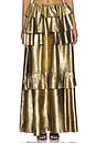 view 1 of 6 Vilhelmine Gold Tiered Skirt in Metallic Gold