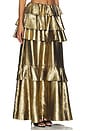 view 2 of 6 Vilhelmine Gold Tiered Skirt in Metallic Gold