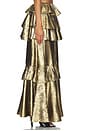 view 3 of 6 Vilhelmine Gold Tiered Skirt in Metallic Gold