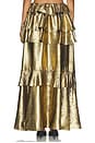 view 4 of 6 Vilhelmine Gold Tiered Skirt in Metallic Gold