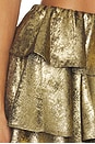 view 6 of 6 Vilhelmine Gold Tiered Skirt in Metallic Gold