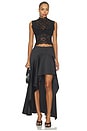 view 6 of 6 Alana Draped Satin Skirt in Black