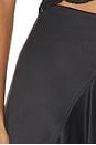 view 7 of 6 Alana Draped Satin Skirt in Black