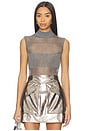 view 1 of 5 Leonora Ultra Fine Pointelle Top in Gun Metal